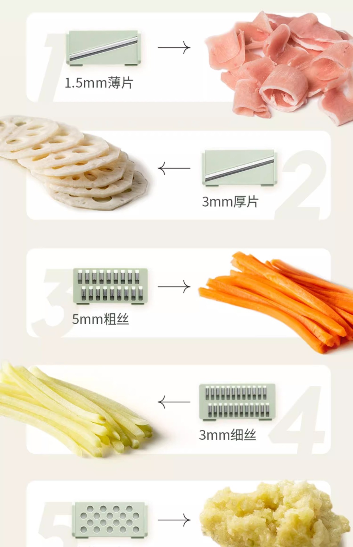 A multi-functional household kitchen tool for slicing potatoes, radishes and cucumbers, such as a vegetable cutter, grater, grater and slicer pic 3