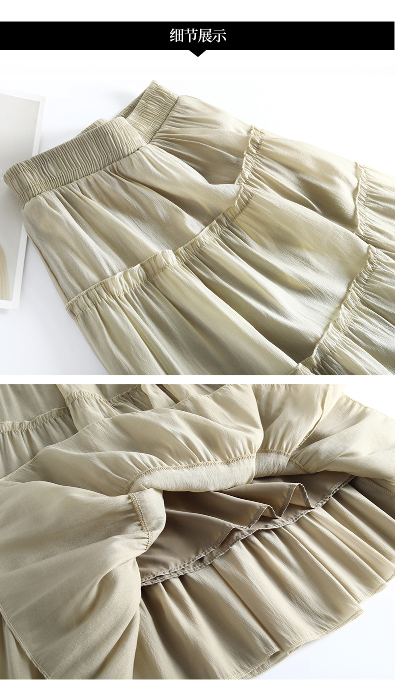 Fairy Forest style sweet pleated skirt 2024 new summer Design sense Light and thin skirt, fashionable high-waisted half skirt pic 24