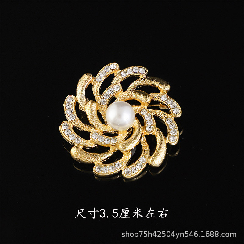 韩版质感胸针女高级感合金胸花轻奢小众镶钻固定防走光别针大衣饰详情27