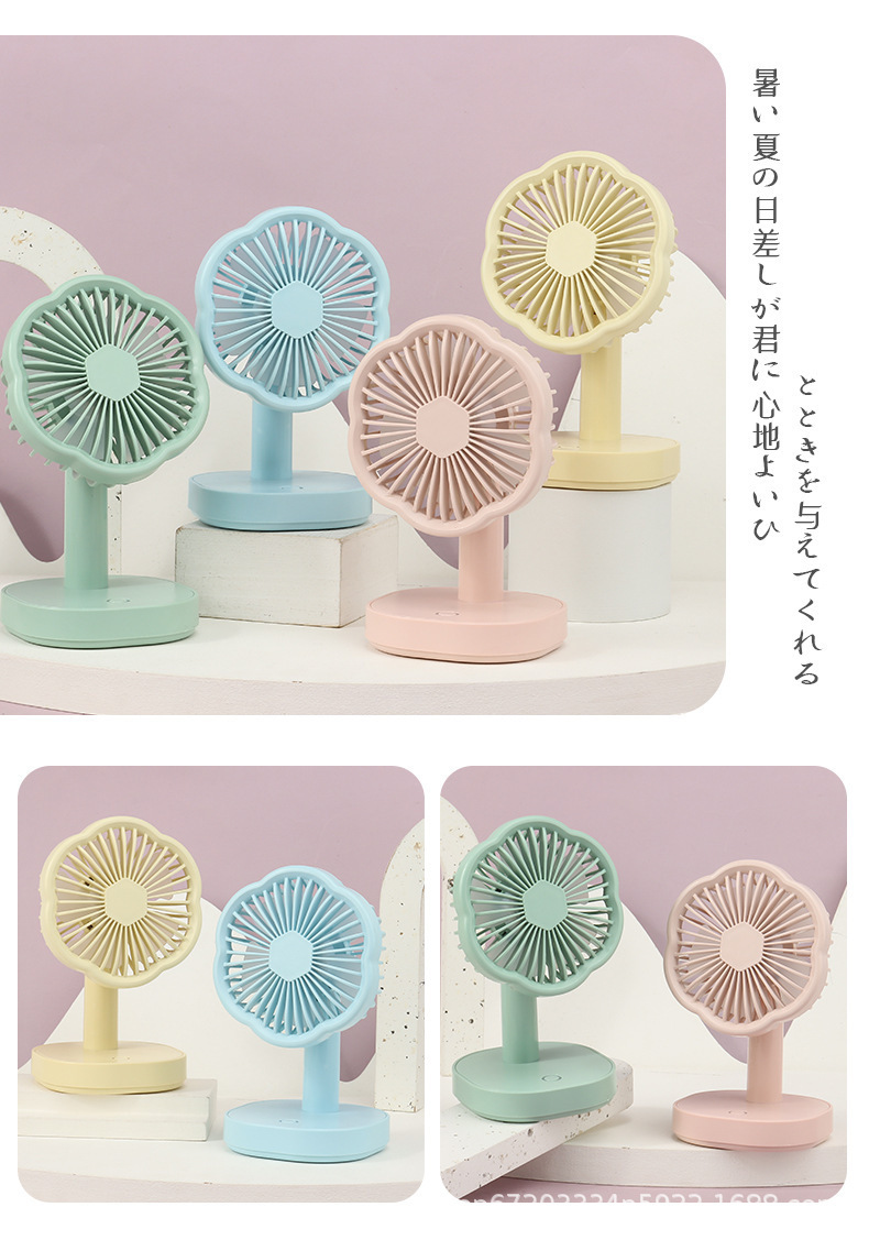 diy handcrafted cream glue usb rechargeable fan, old-fashioned retro round student desktop dormitory mini fan pic 12