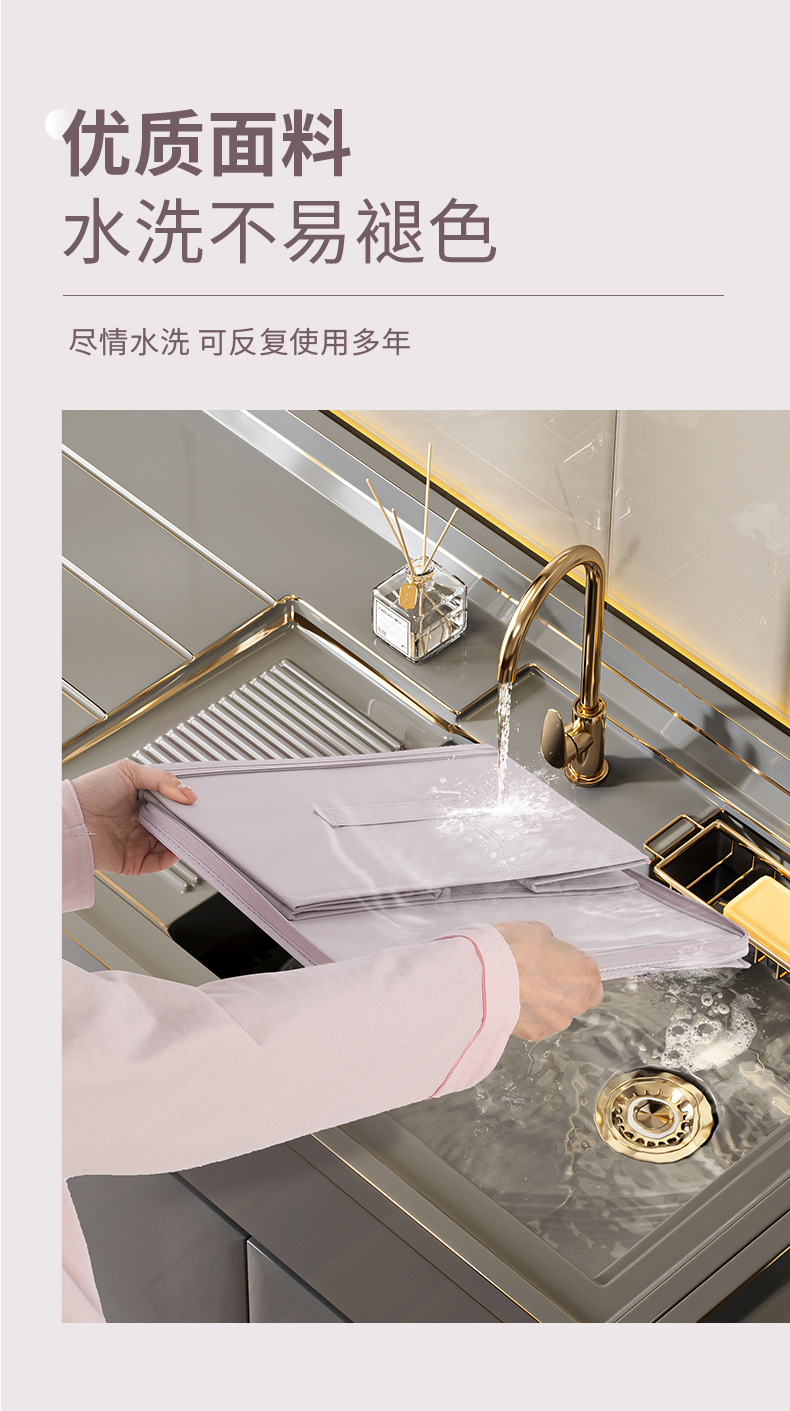 新款带锁折叠收纳箱可水洗百纳箱家用隐私物品布艺密码箱日用百货收纳防尘详情8