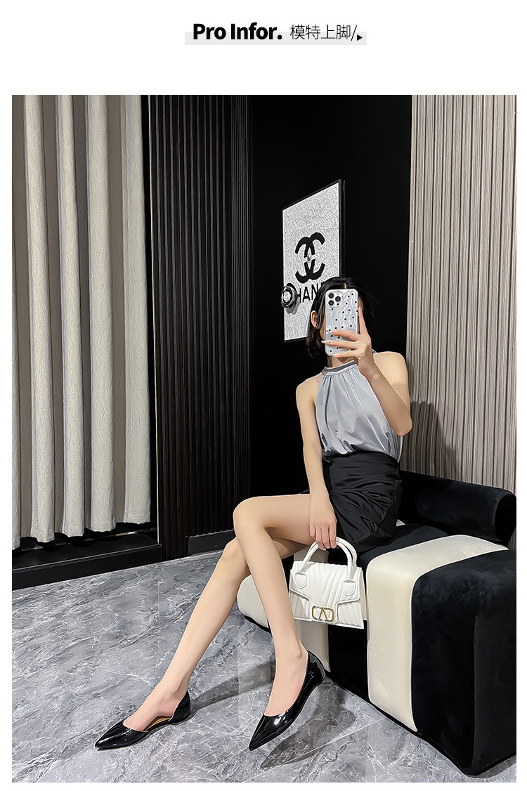 2024新款春秋法式内增高尖头侧空平底鞋女浅口百搭通勤单鞋漏脚趾详情11