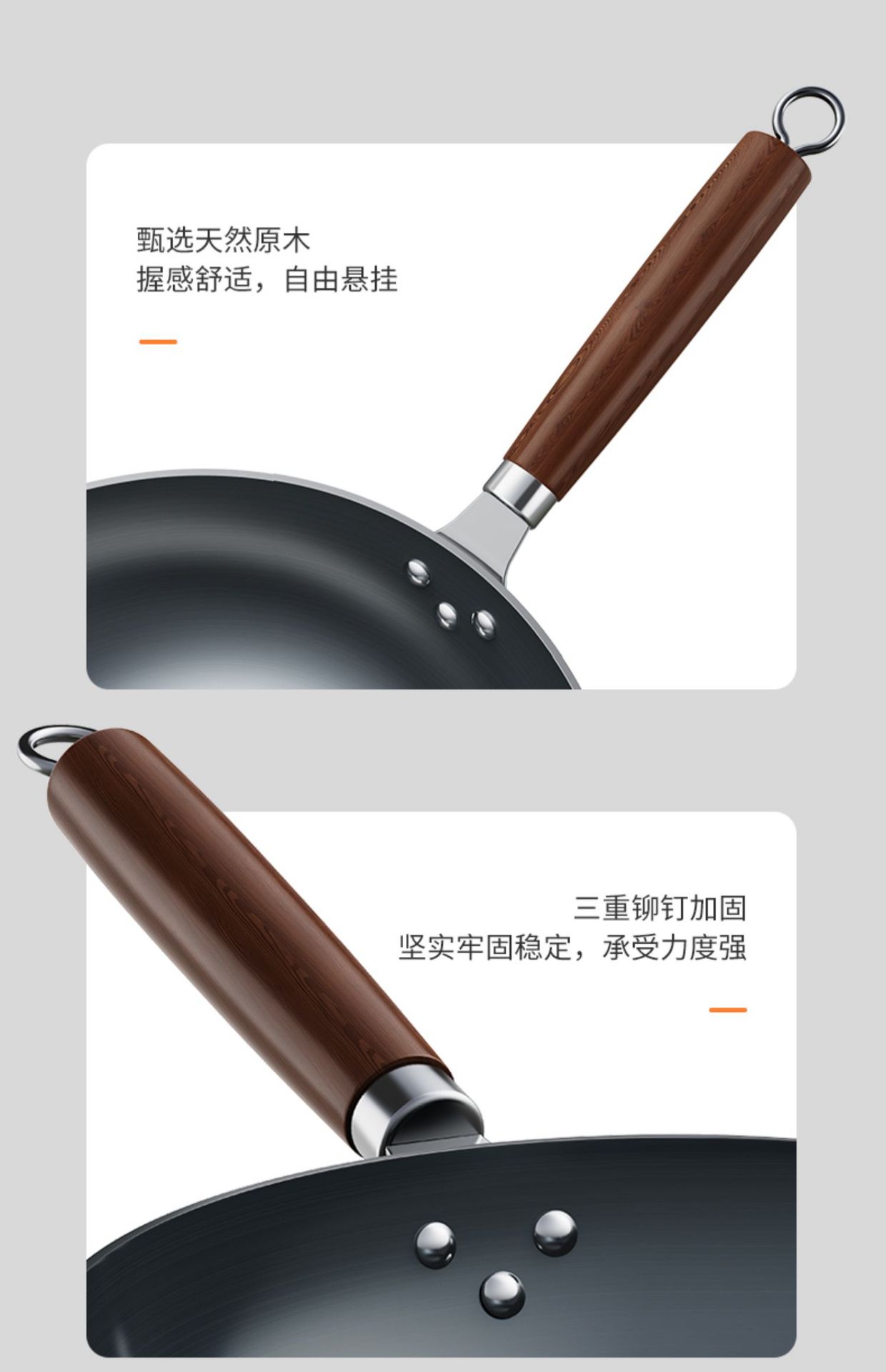 Zhangqiu traditional iron wok, large wok, household cooking wok, old-fashioned flat-bottomed non-coated non-stick pan, induction cooker, cast iron wok pic 16