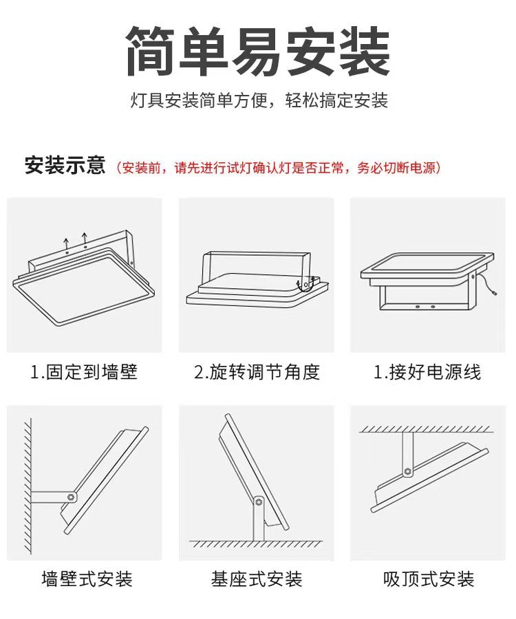 FSL佛山照明LED投光灯泛光灯户外防水招牌射灯启凡50W100W200W详情13