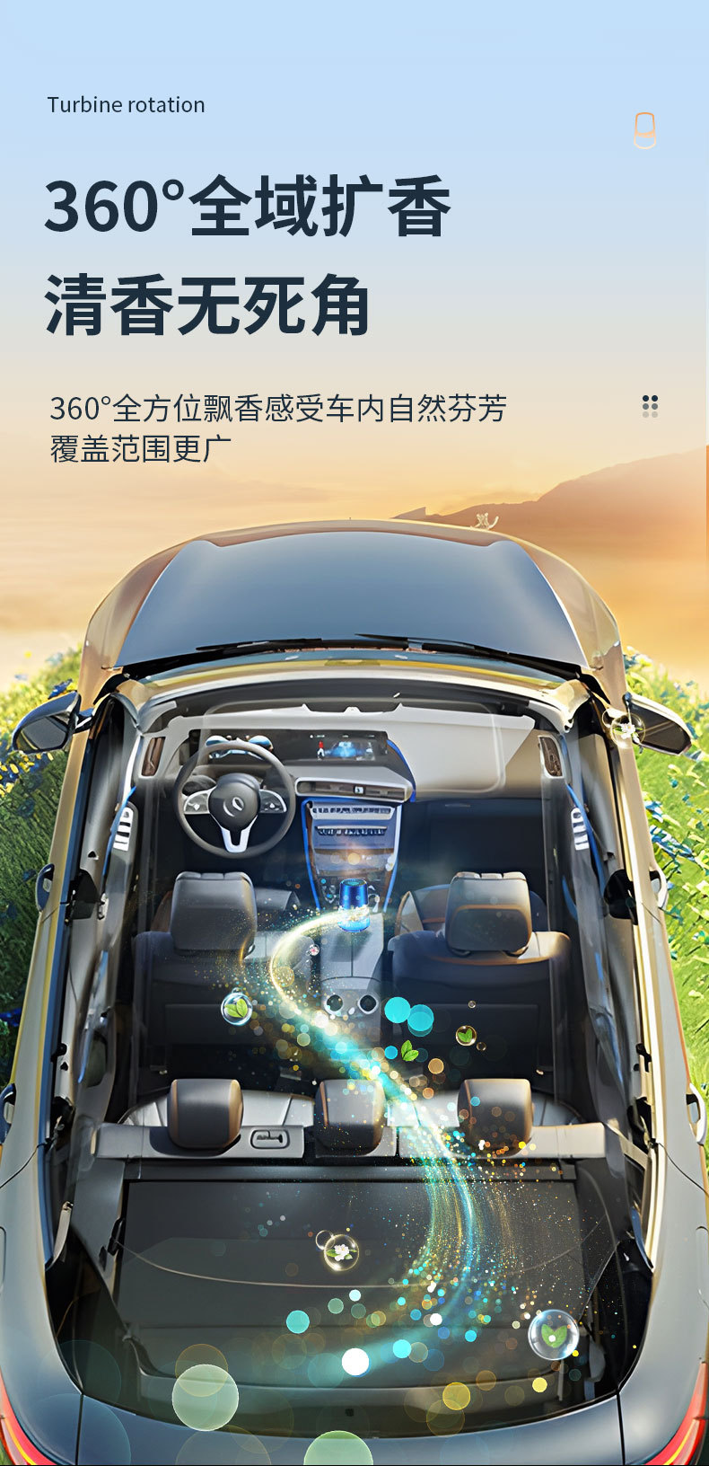 Car perfume spray decoration, high-end cup holder, aroma diffuser, car perfume atmosphere lamp, aroma diffuser, refreshing and deodorizing pic 10