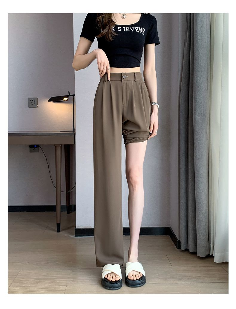 西装裤女垂坠感阔腿裤春夏新款日韩高腰休闲女裤跨境货源源头专供详情23