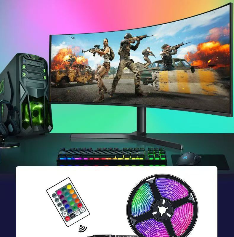 跨境led灯带自粘灯条桌面氛围灯电竞装饰电视USB蓝牙rgb圣诞节灯详情20