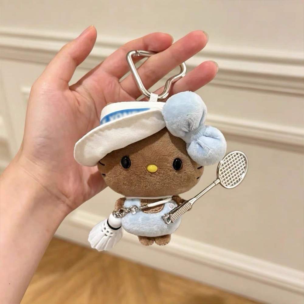 Cute tennis and badminton sports mini baby clothes and accessories with bean-shaped eyes, black leather Hello kt accessories, baseball cap baby clothes pic 5
