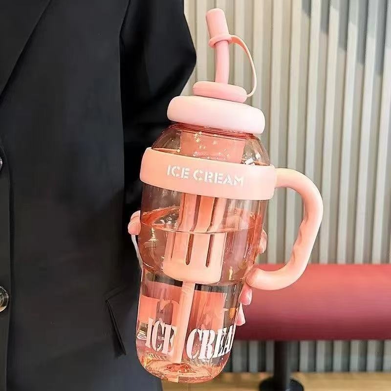 夏天塑料杯运动水杯大肚杯耐高温吸管冰霸杯大容量水壶高颜值杯子详情27