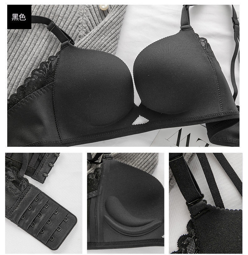 日本镂空轻木棉小胸聚拢显大薄款内衣少女无钢圈无痕调整型文胸罩详情30