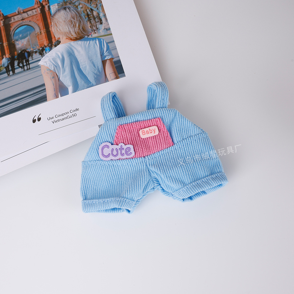 现货娃衣一二三代盲盒labub衣服蒙奇奇凯蒂猫咪娃娃衣卡通背带裤详情10