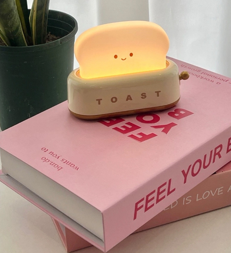Toast night light, cute bread table lamp, bedroom bedside ambient light, sleeping companion light, dormitory bedside lamp, decorative item pic 8