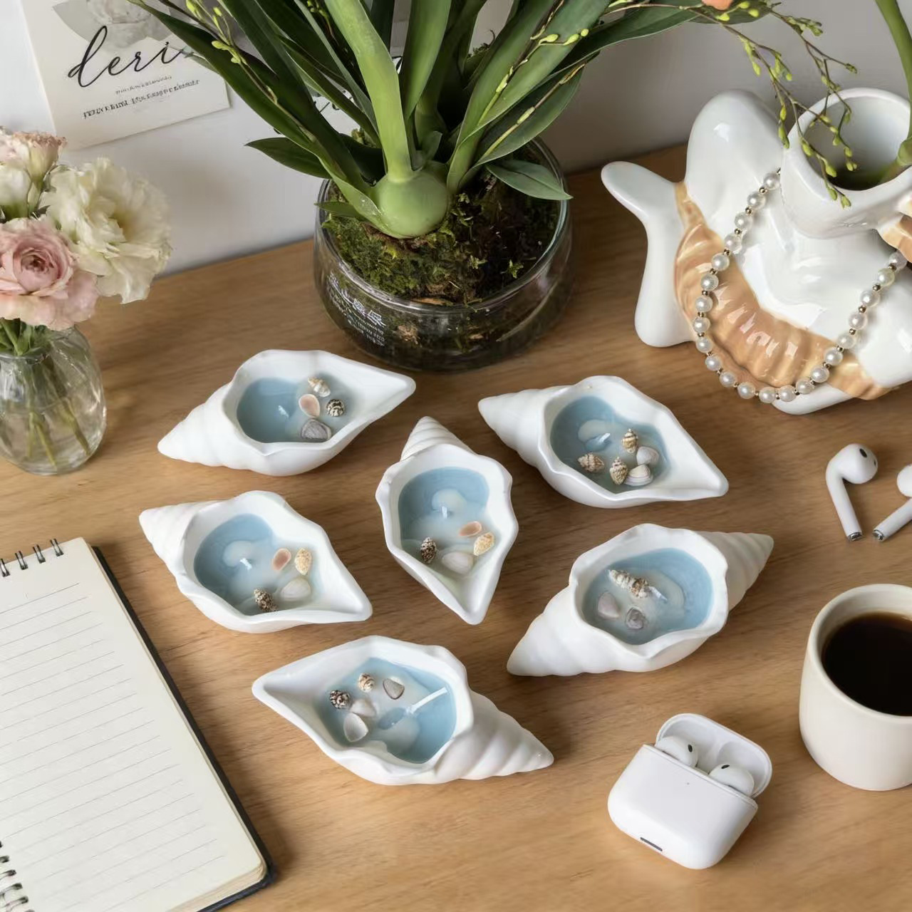 植物蜡海螺香薰蜡烛摆件 星辰大海海螺香薰蜡烛婚礼伴手礼装饰详情11