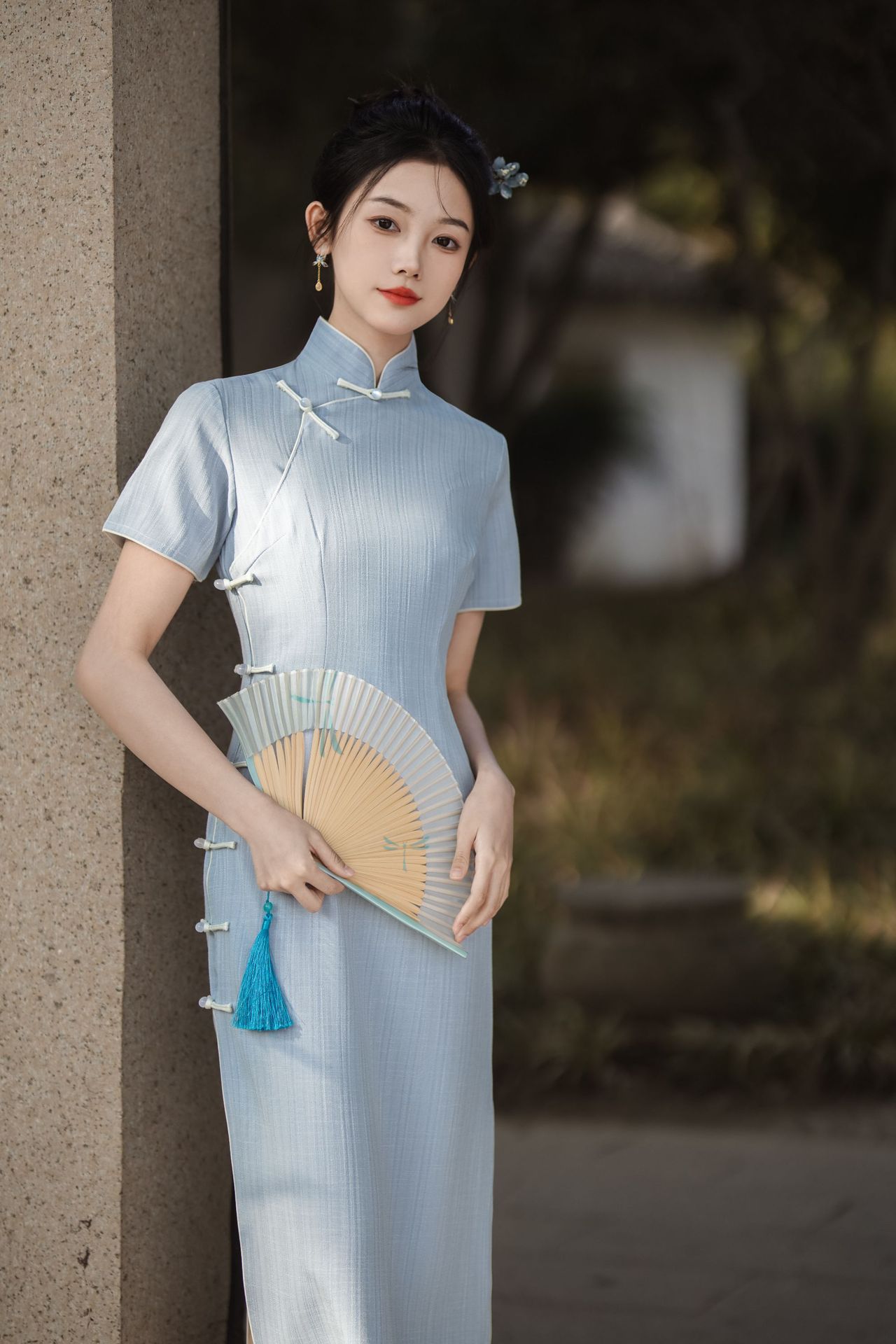 New Spring/Summer 2024 Chinese-style daily artistic, comfortable, breathable, floor-length, traditional full-opening modified cheongsam, a national trend pic 4