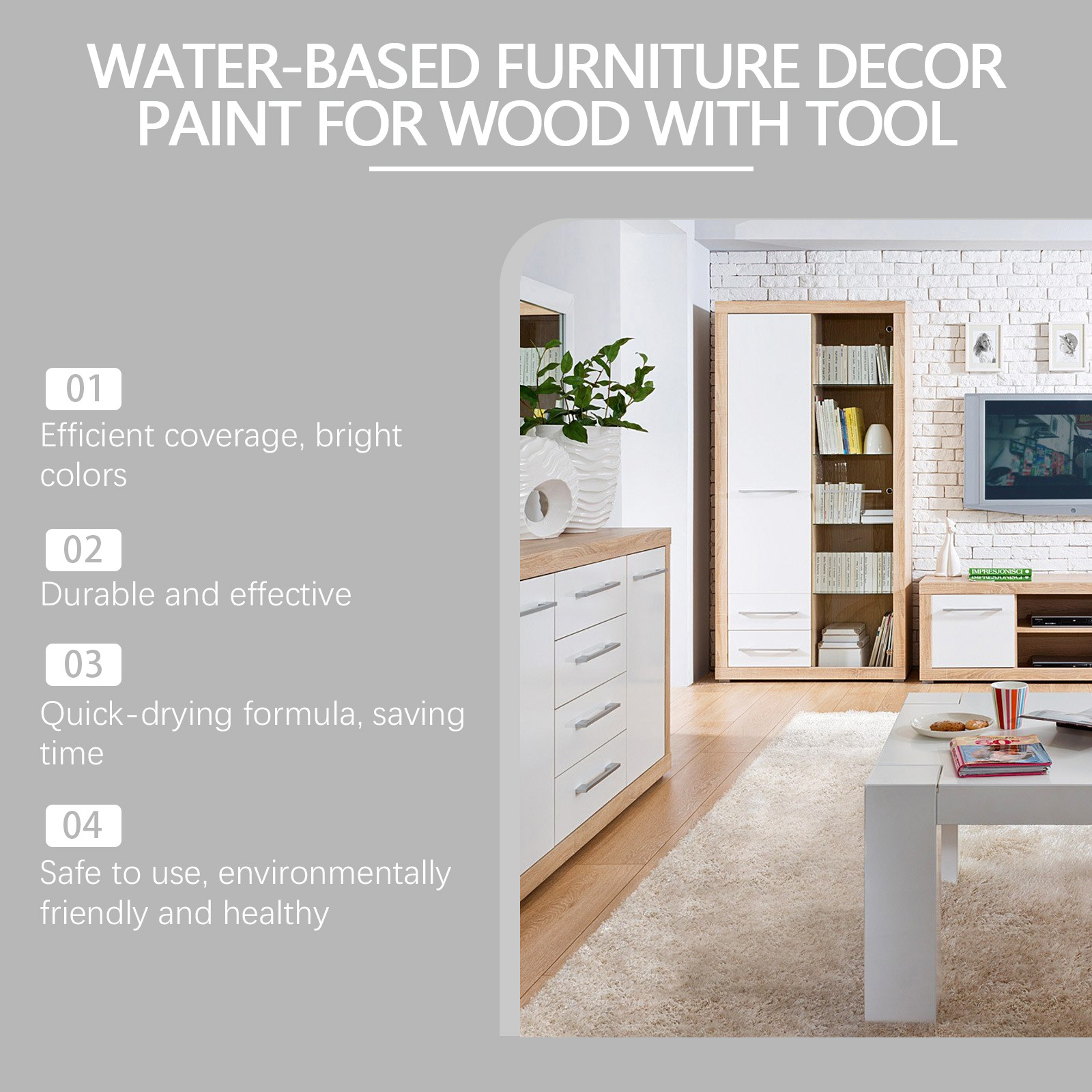 JAKEHOE水性木材家具装饰漆 木门家具门窗翻新改色彩色水性木器漆详情14