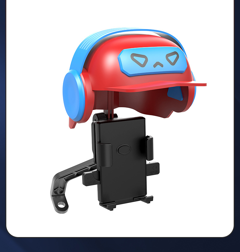电动车手机支架带小头盔防震防雨摩托车自行车电瓶车外卖导航支架详情16
