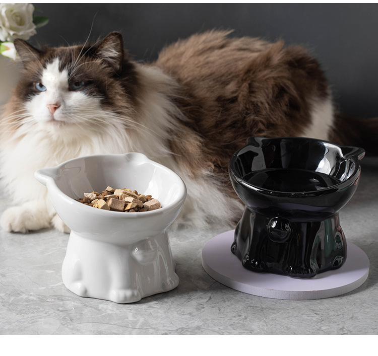 Ceramic cat bowl, pet supplies, automatic feeder, cat supplies, large capacity, durable and shockproof pic 13