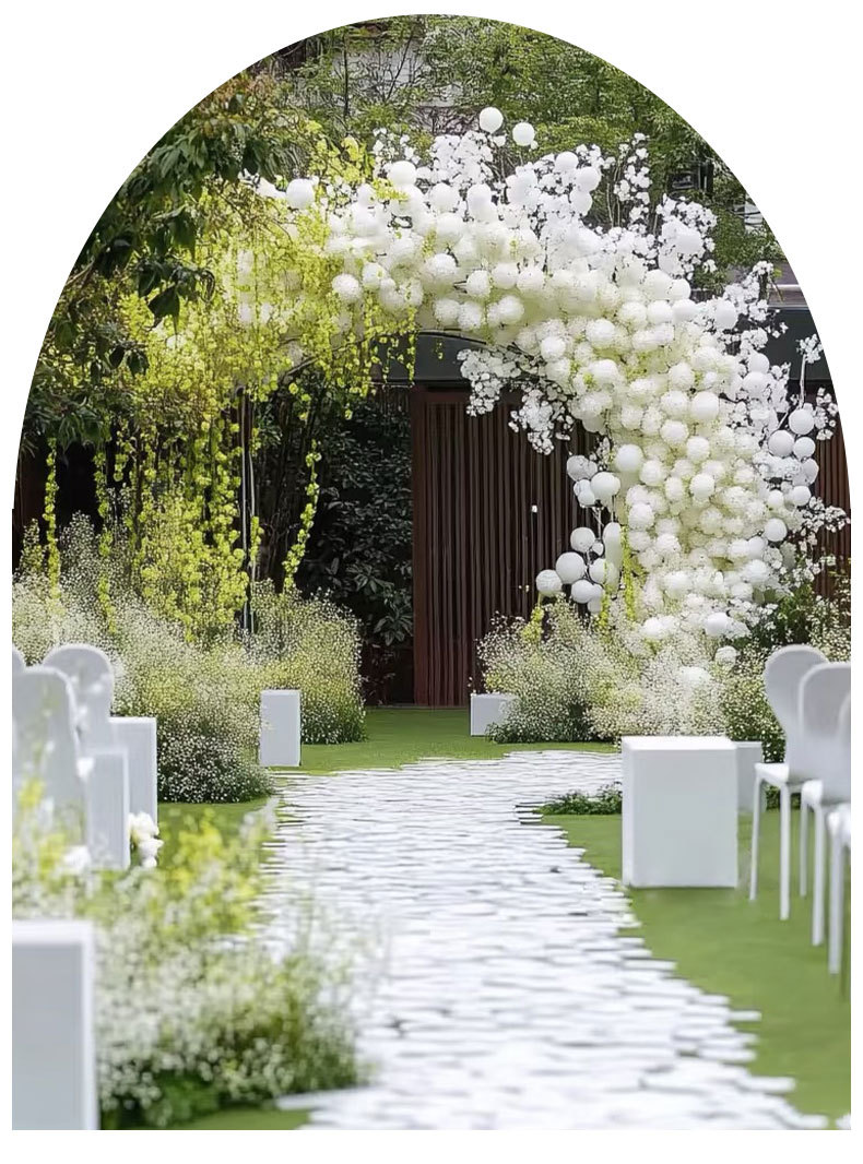 白绿色森系仿真花婚庆用花绿色地排花材婚礼仿真绿植户外假花布置详情8