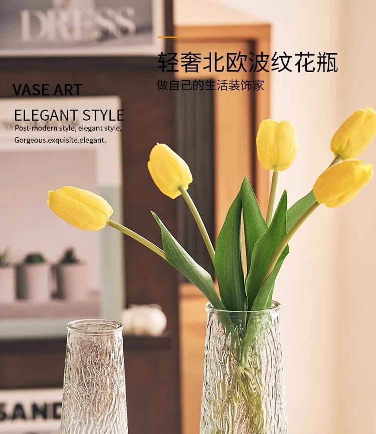 花瓶玻璃ins风网红高级感锥桶透明水培养简约鲜花客厅插干花摆件详情1