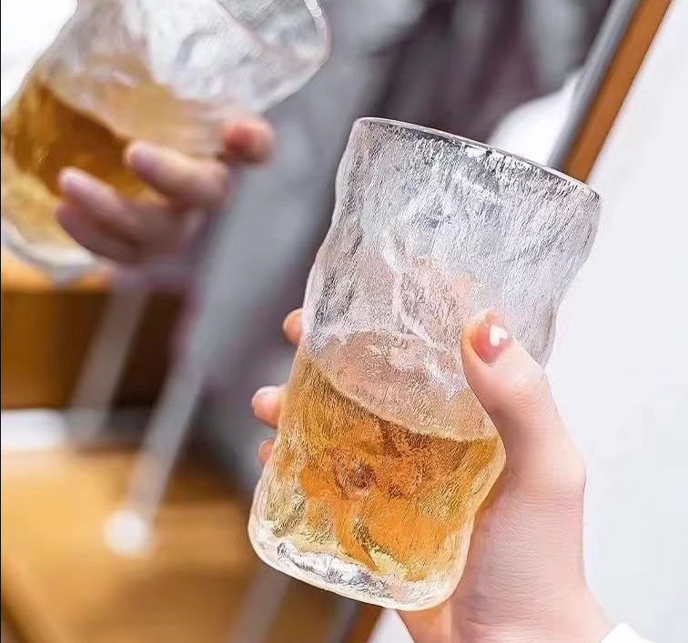 冰川纹玻璃杯子水杯女夏季啤酒杯家用牛奶茶杯男ins风饮料咖啡杯1详情3