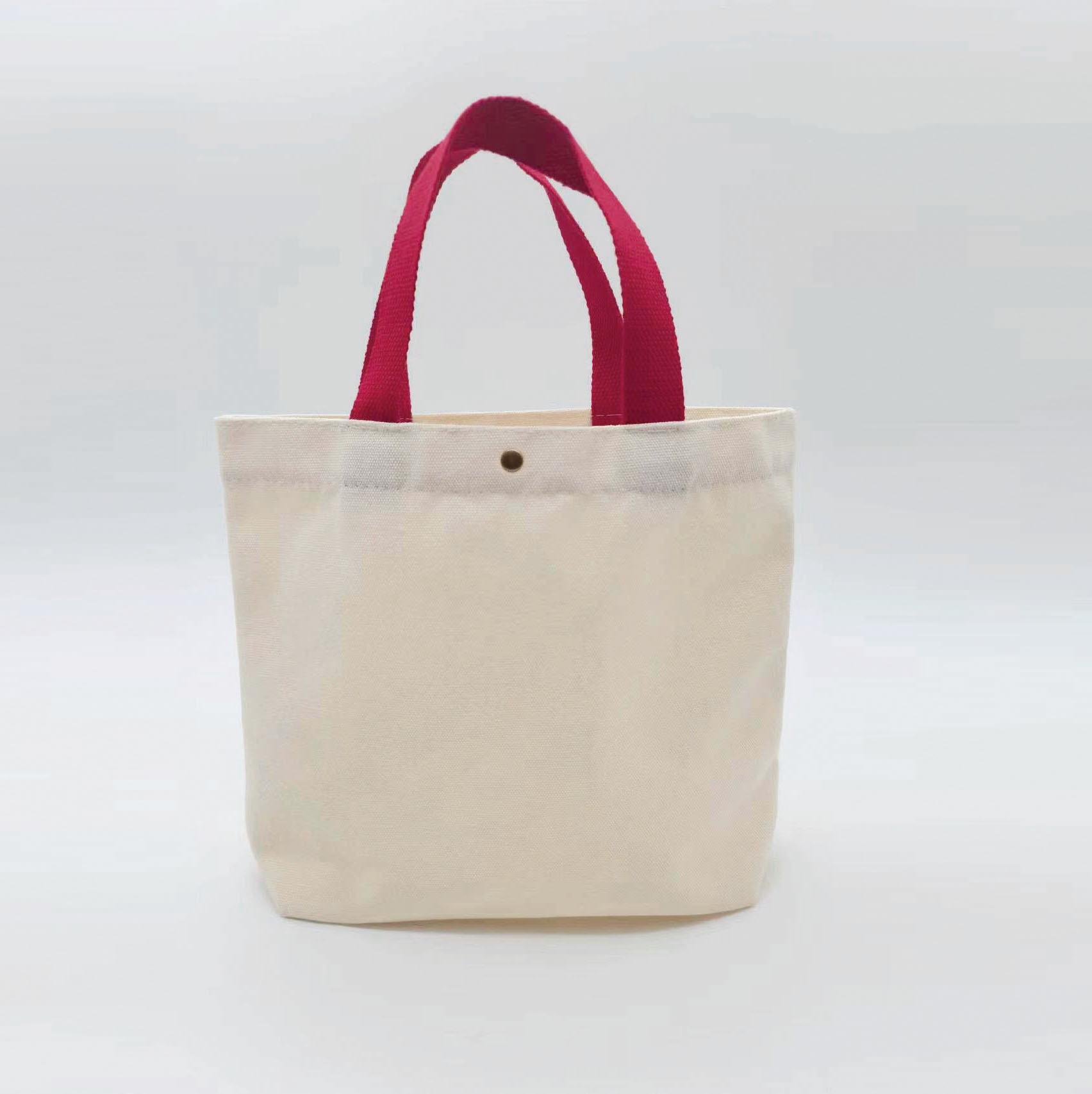 Blank hand-held canvas bag with snap fasteners, small DIY cute cartoon canvas bag, solid color export canvas hand-held bag pic 9