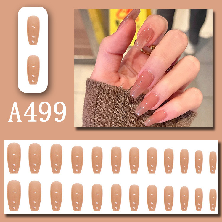 Wearable nail art pieces, artificial nail products, detachable, simple lemon ice transparent, popular online style Douyin nail art hair replacement pic 38