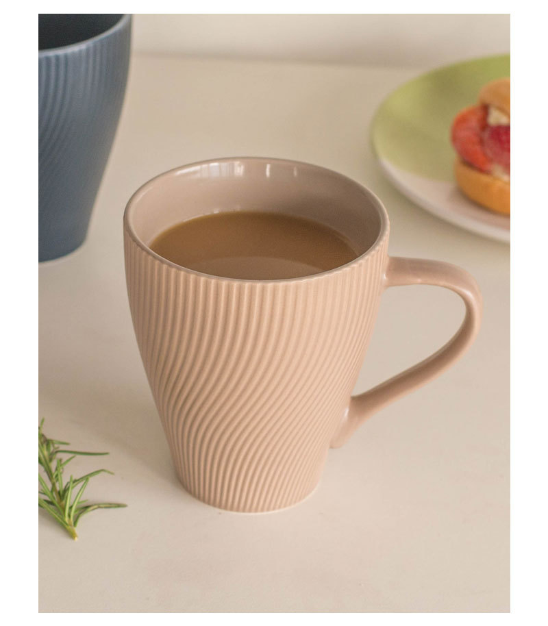Ceramic mugs, simple and retro embossed, home coffee cups, water cups, office oatmeal cups, couple cups, minor flaws pic 9