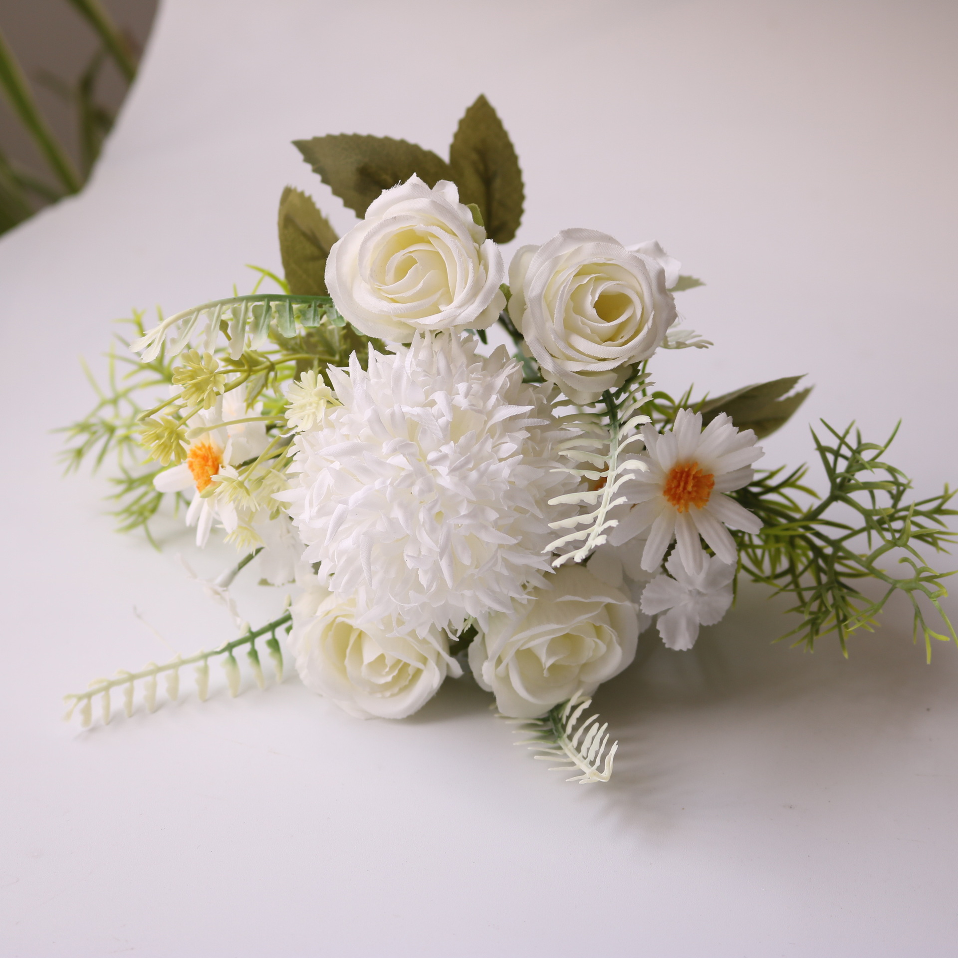 仿真花刺球玫瑰组合森系田园雏菊小把束家居装饰手工帽子头饰配件详情27