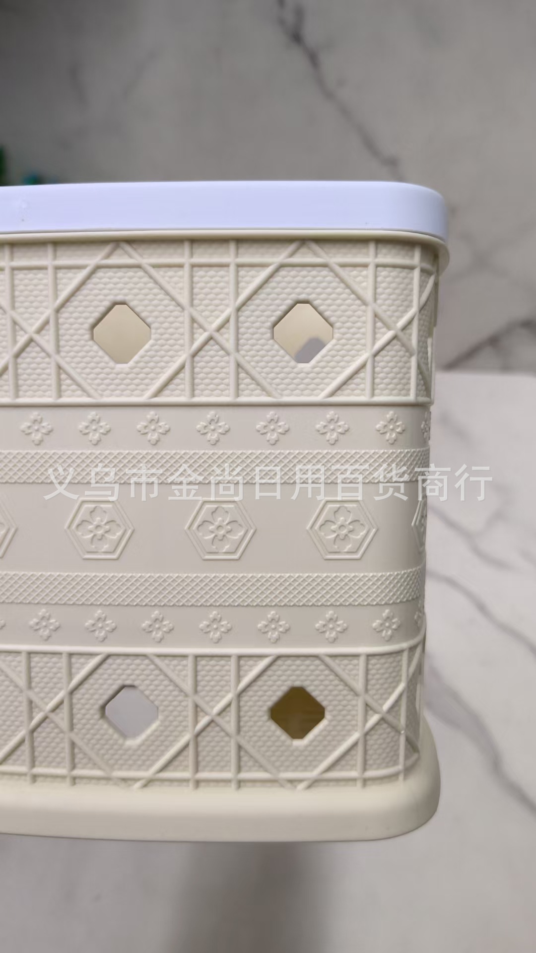 New diamond-shaped flower plastic three-compartment 筷笼 professional draining chopstick holder for kitchen and living room pic 1