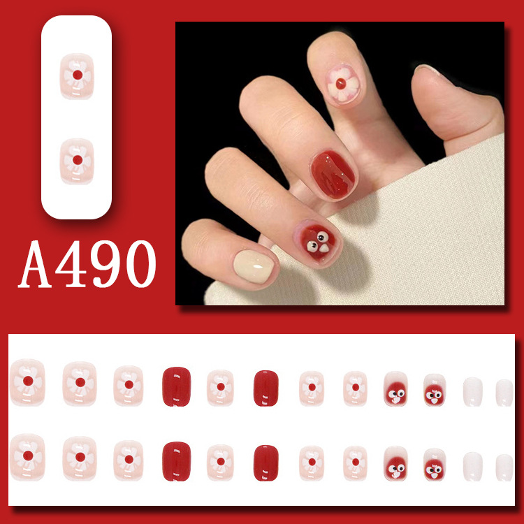 Wearable nail art pieces, artificial nail products, detachable, simple lemon ice transparent, popular online style Douyin nail art hair replacement pic 29