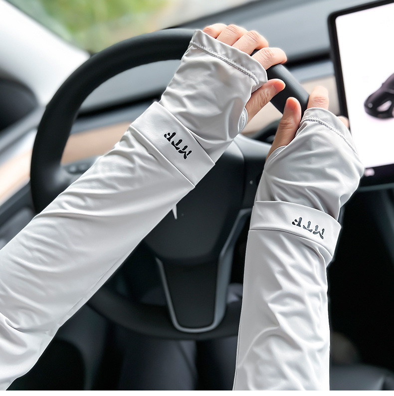 Summer ice silk sun protection ice sleeves, UV protection, high appearance level, student female outdoor cycling and driving trendy ice silk sleeves pic 43