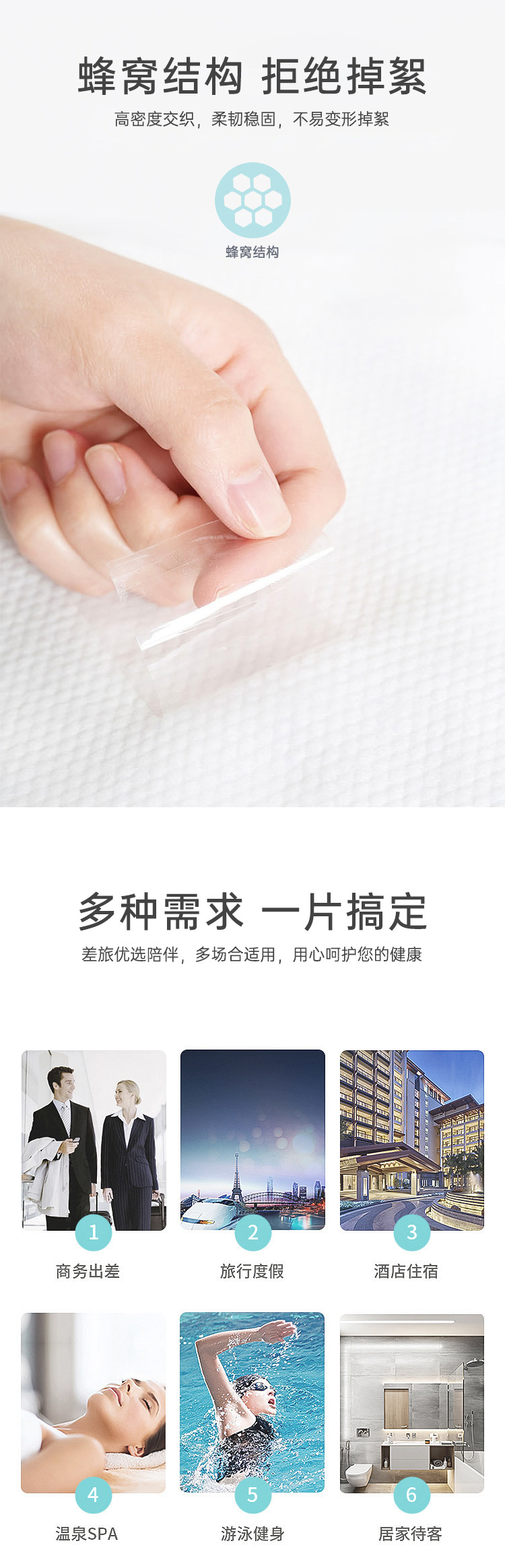 可灵卡通一次性浴巾大厚独立包装酒店民宿旅游毛巾纯棉浴巾批发详情7