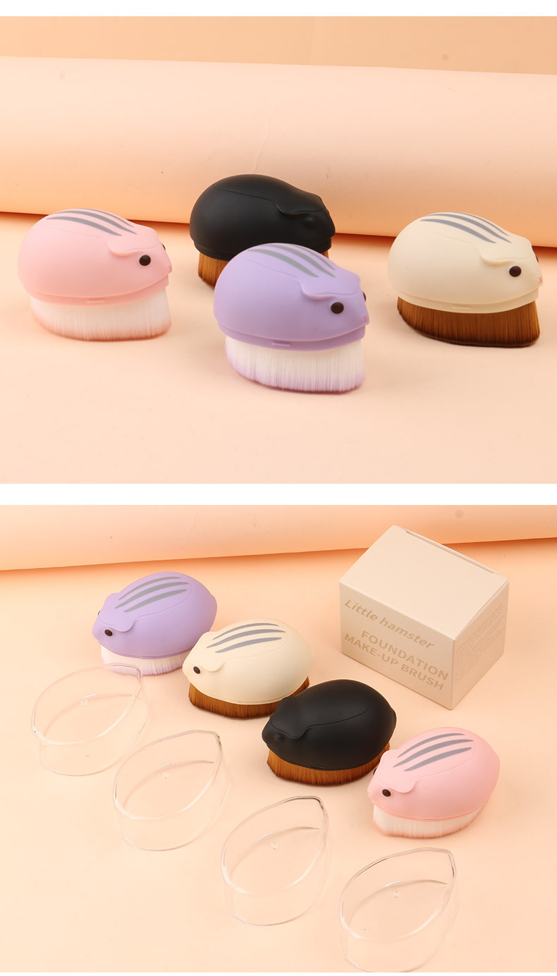 新款现货小仓鼠化妆刷柔软毛洗脸刷不吃粉无痕粉底刷便携式化妆刷便携可爱粉底刷美甲粉尘刷多功能刷子详情13