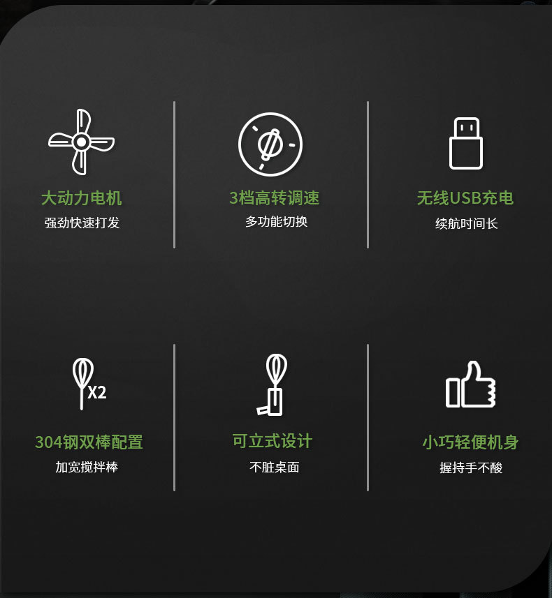 家用烘焙无线手持电动打蛋器打发奶油搅拌厨房烘焙小工具蛋清打发详情3