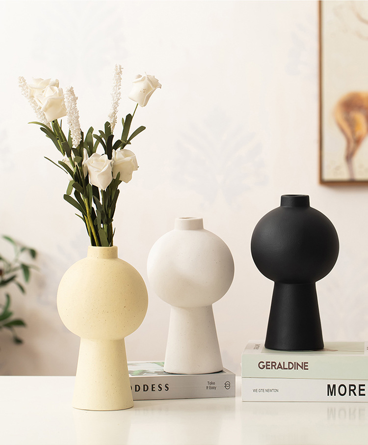 2025 Nordic minimalist Ceramic vases, light luxury dried flower arrangements, home living room and bedroom decorative items, cross-border best-selling vase ornaments pic 6