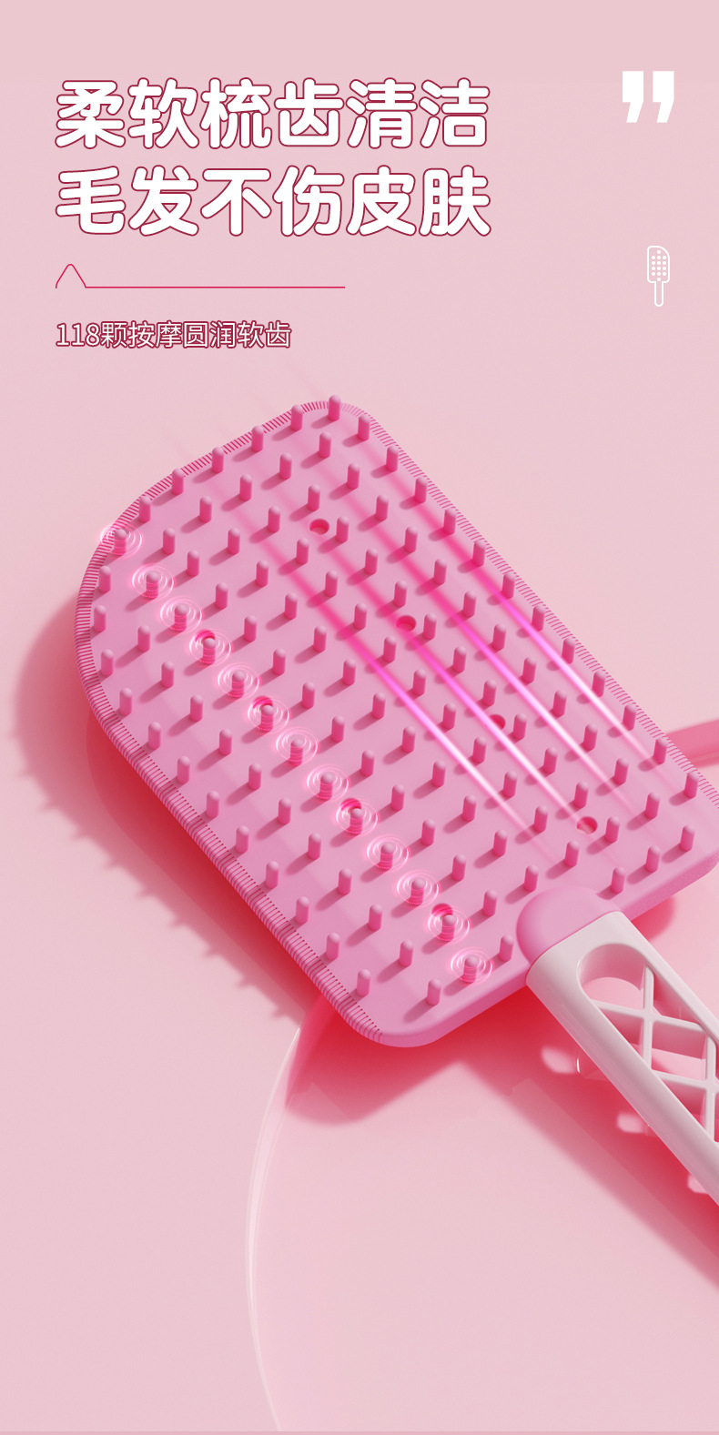 Cat pet floating hair comb brush hair massage to remove floating hair cat comb. The cat comb is brushed on both sides for easy cleaning of the hair scraper pic 9