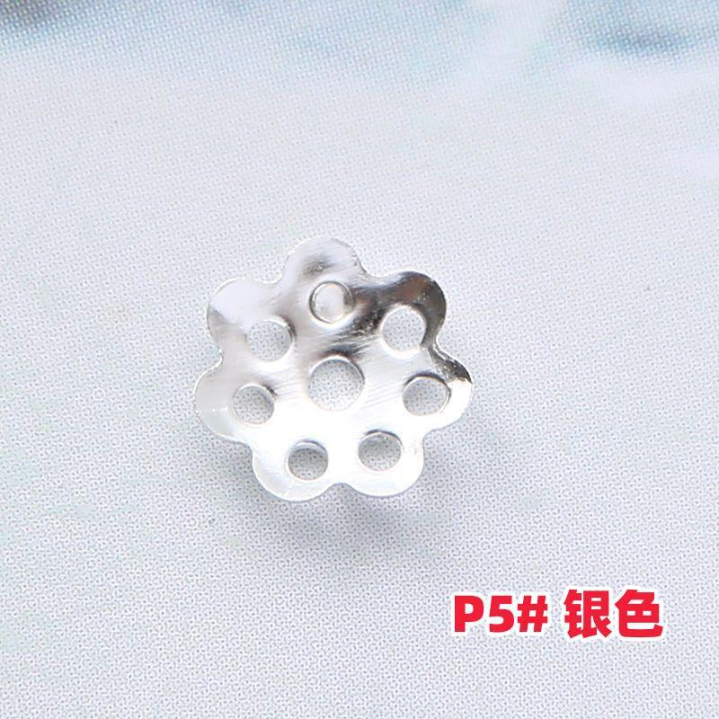 100 pieces per package, color retention, 6mm flower stand, petal cap, hollowed-out bracelet accessory, diy handcrafted gold and silver spacers pic 5