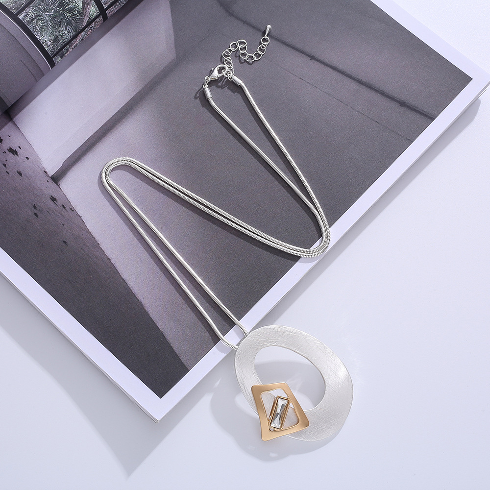 亚马逊爆款欧美外贸简约蛇骨链复古简约时尚ins风长款项链毛衣链详情8