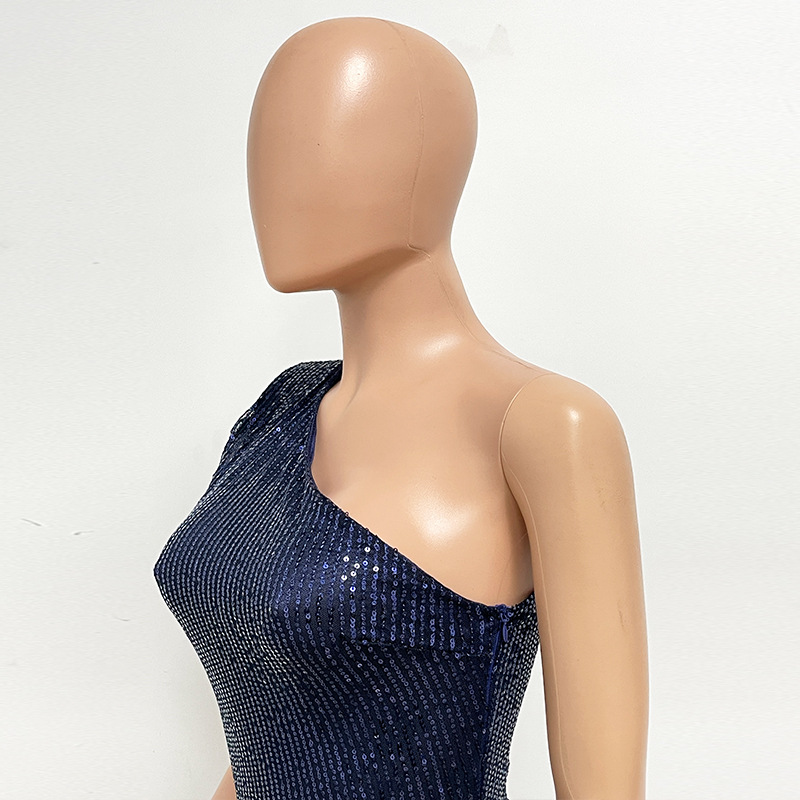 新中式无袖连体衣独立站夏季单肩亮片连体裤女批发详情58