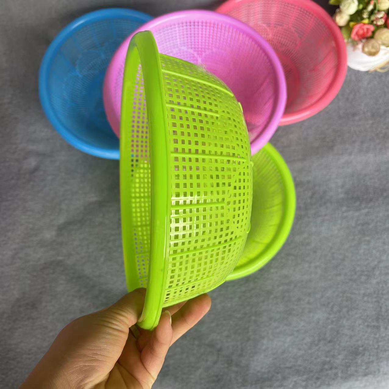 【 Zone 3-9 】216 Milan 400/ piece Household plastic vegetable washing basket, rice washing basket, draining basket, fruit and vegetable basket, water filter sieve, kitchen vegetable washing sieve, fruit sieve pic 3