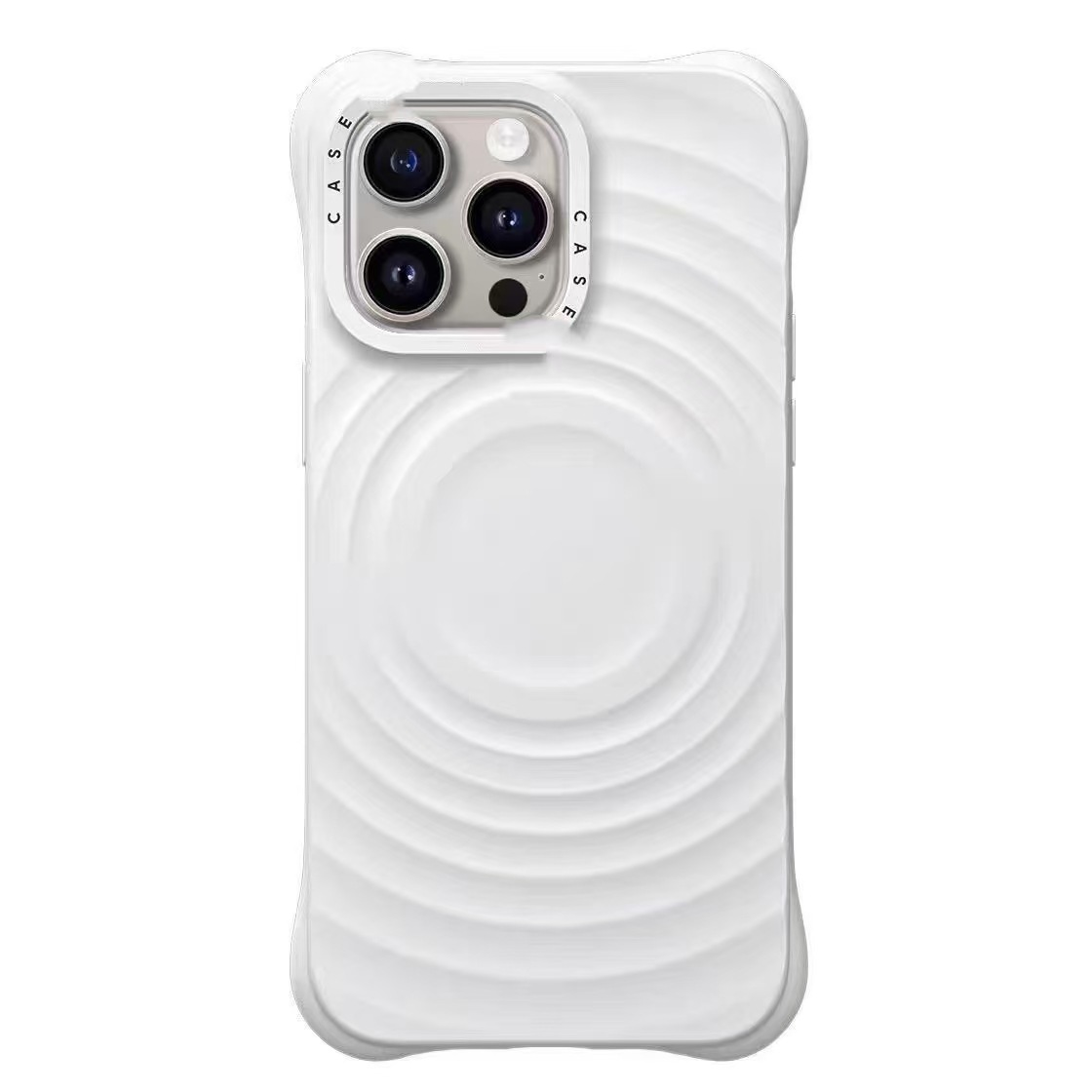 caseti collaboration pure black and white wavy phone case MagSafe magnetic iphone16 silicone protective case pic 2
