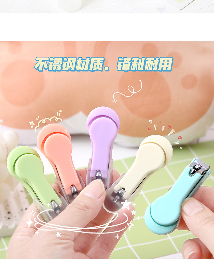 New candy-colored nail clippers, simple nail clippers, single set, portable home nail trimming, splash-proof pic 37
