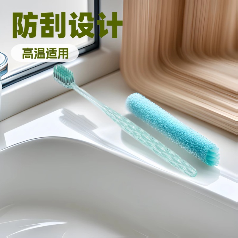 凸面牙刷软毛3支装水晶高档成人宽头日式家用护龈情侣工厂批发详情3