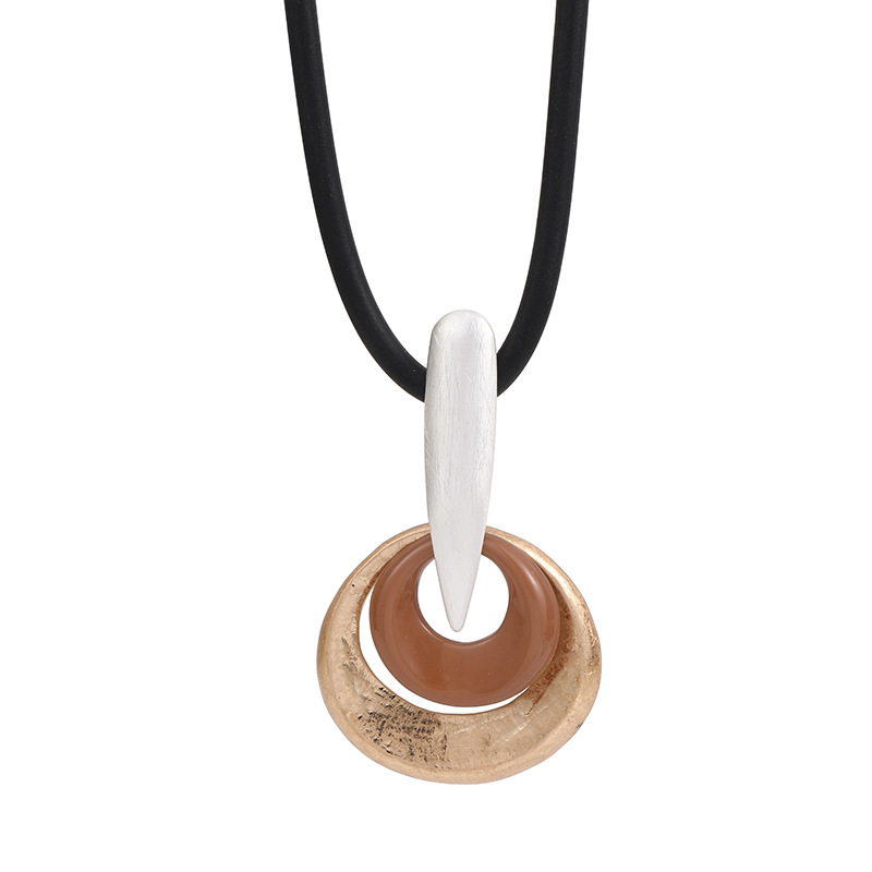 跨境专供亚马逊女士短项链几何金属吊坠时尚潮流锁骨链欧美批发详情8