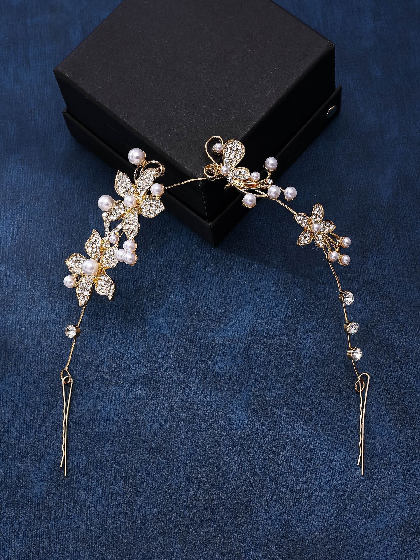 Bride accessories: Bride alloy diamond-encrusted pearl soft chain headwear, Korean-style hair accessory, wedding dress, head flower accessory pic 20
