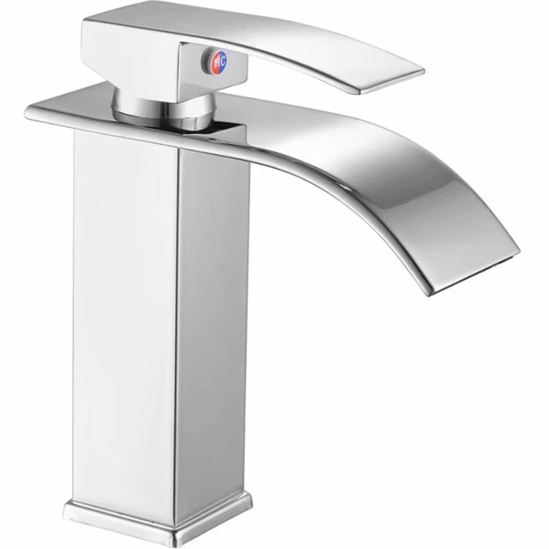 黑色瀑布洗脸盆水龙头洗手盆卫生间厕所台上面盆台盆龙头一件起批详情2