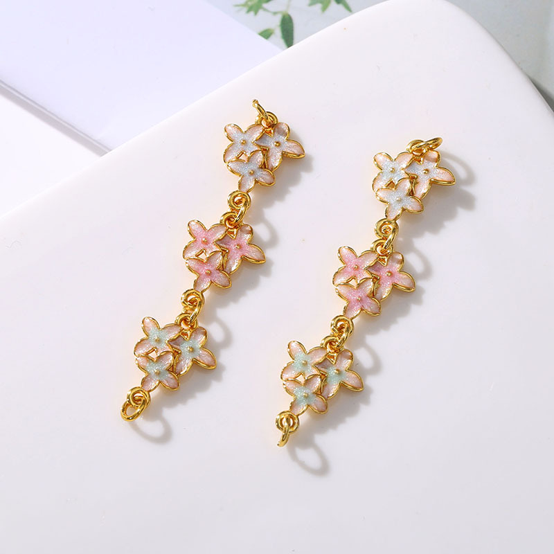 高保色沙金玫瑰花蝴蝶滴油手链连接件DIY手工饰品材料详情6