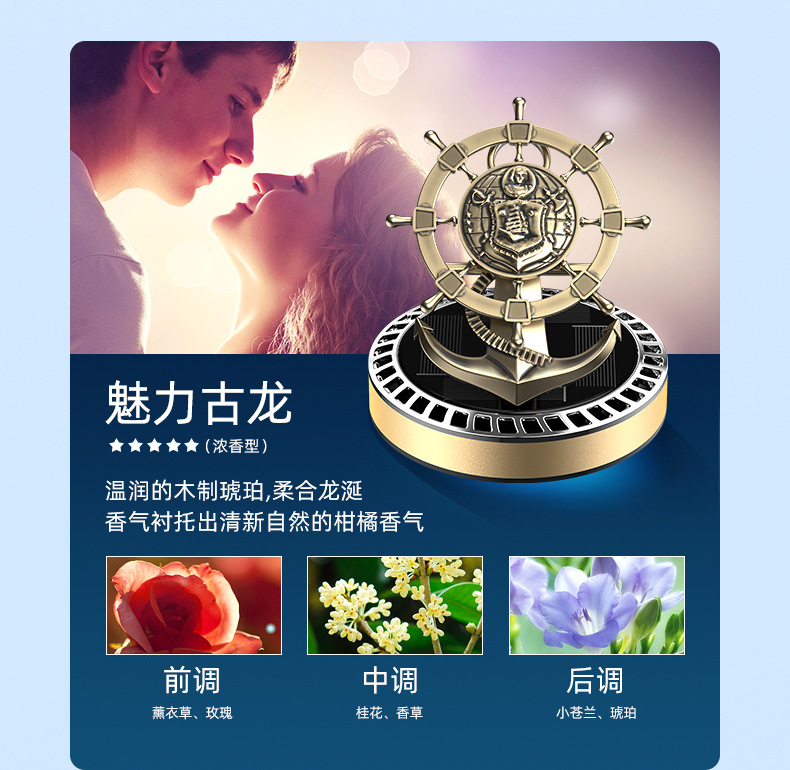 New car perfume seat, car perfume seat, creative helmsman, rudder, car aroma diffuser, solar energy pic 13