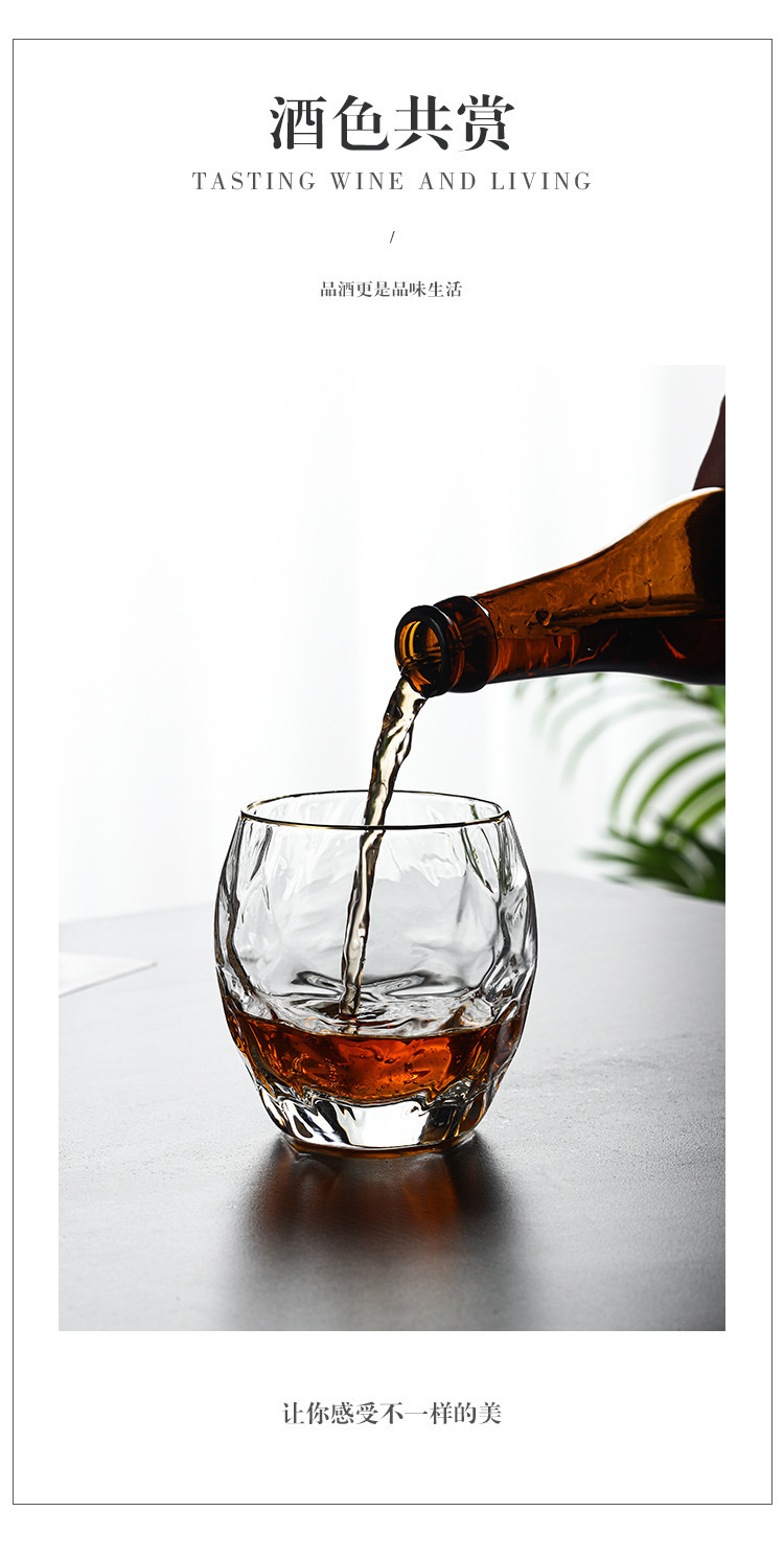 创意菠萝威士忌酒杯 异形玻璃水杯 家用透明蛋形杯金边杯子果汁杯详情7