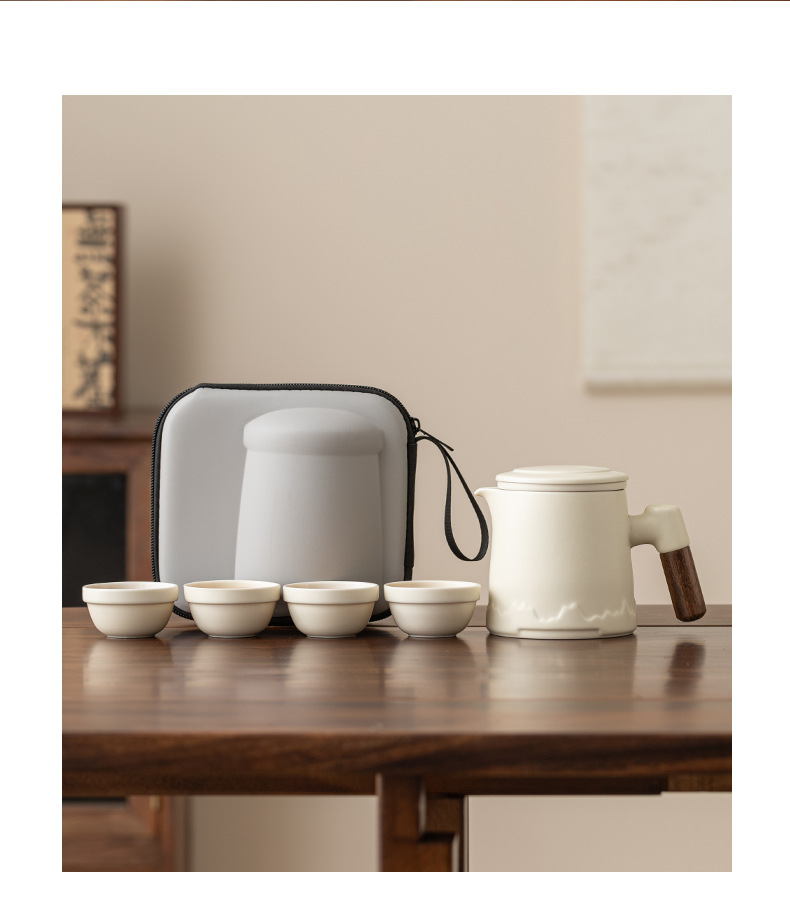 日式旅行茶具套装黑陶快客杯便携式收纳功夫泡茶器伴手礼定制logo详情6